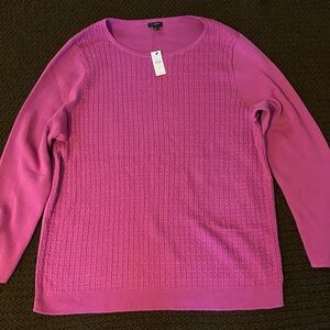 NWT Talbots Vibrant Pink Textured Sweater 2X 20
